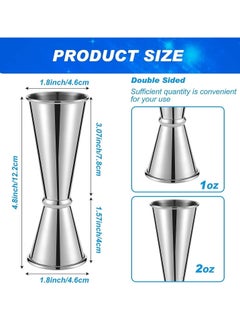 Y&D Jigger for Bartending Double Cocktail Japanese 2 oz 1 304 Stainless Steel Shot Glass Measuring Cup Home Bar Drink Kitchen Bartender Tools Supplies Measure 4 Pcs  - Image 5