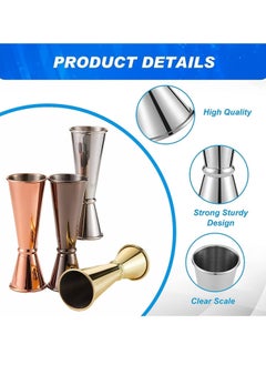 Y&D Jigger for Bartending Double Cocktail Japanese 2 oz 1 304 Stainless Steel Shot Glass Measuring Cup Home Bar Drink Kitchen Bartender Tools Supplies Measure 4 Pcs  - Image 3