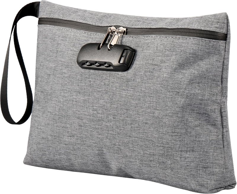 windforgecraft Smell Proof Bag with Combination Lock, Tobacco Pouch with Combination Lock, Durable Odor Proof Stash Bag, Travel Medicine Lock Bag, Secured Airport Storage Pouch for Christmas Gift (Gray) - Image 1