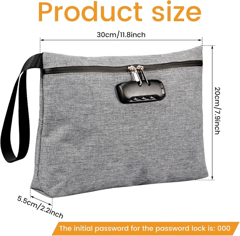 windforgecraft Smell Proof Bag with Combination Lock, Tobacco Pouch with Combination Lock, Durable Odor Proof Stash Bag, Travel Medicine Lock Bag, Secured Airport Storage Pouch for Christmas Gift (Gray) - Image 2