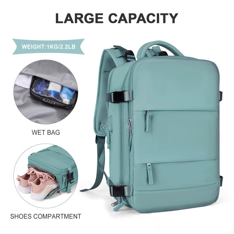 coowoz Travel Backpack For Women Men,Carry On Backpack,Hiking Backpack Waterproof Outdoor Sports Rucksack Casual Daypack Travel Essentialsï¼ˆBlueï¼‰ - Image 3