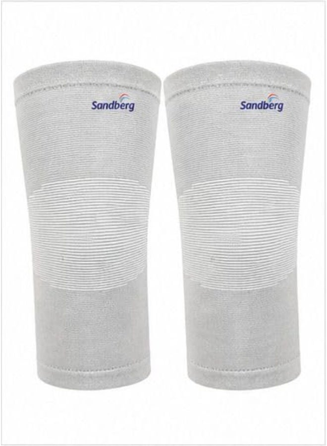Sandberg Knee Cap for Men & Women | Bamboo Knee Compression Support Sleeve | Soft Padded Stretch Fabric Knees Support for Walking, Training, Sports & General Activities | Grey | 1 Pair | Size 3XL - Image 4