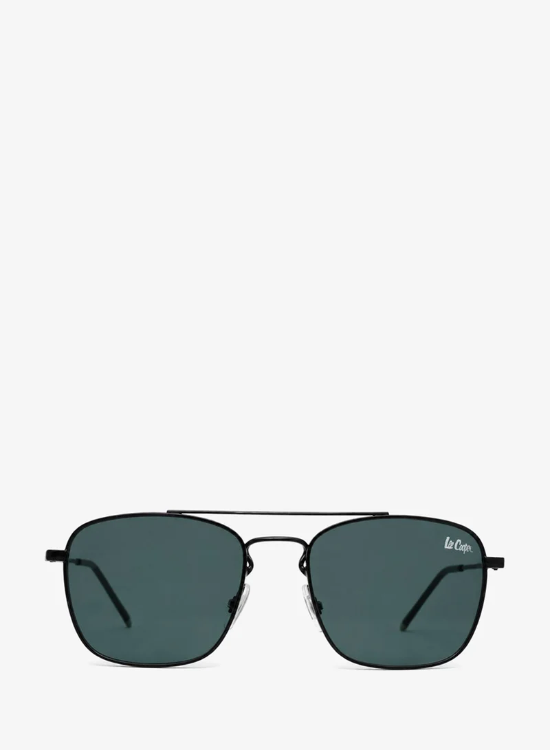 Lee Cooper Glass Sunglasses Black Frame Gradient Grey Mirror Lens 55mm  - LCM10277C1