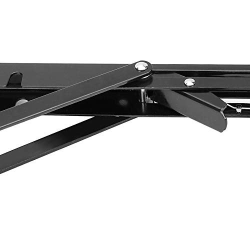 ZOENHOU 4PCS 14 Inch Folding Shelf Brackets, Max Load 440Lb Heavy Duty Metal Collapsible Shelf Locking Brackets, Wall Mounted Foldable Shelf Hinge for Work Bench Table - Image 4