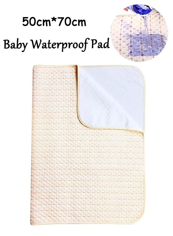 يا إلهي سرير أطفال 50x70 مقاوم للماء/وسادة تغيير ، وسادة سلس البول بأربع طبقات مع واقي فراش قابل للغسل بسطح قطني بنسبة 100 ٪ للرضع والأطفال الصغار والبالغين - Image 1