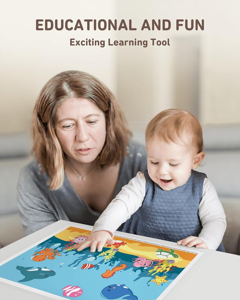 Babebay Disposable Stick-on Placemats 40 Pack for Baby & Kids, Toddler Placemats in Reusable Pouch 12" x 18" (Blue Ocean Life) - Image 5