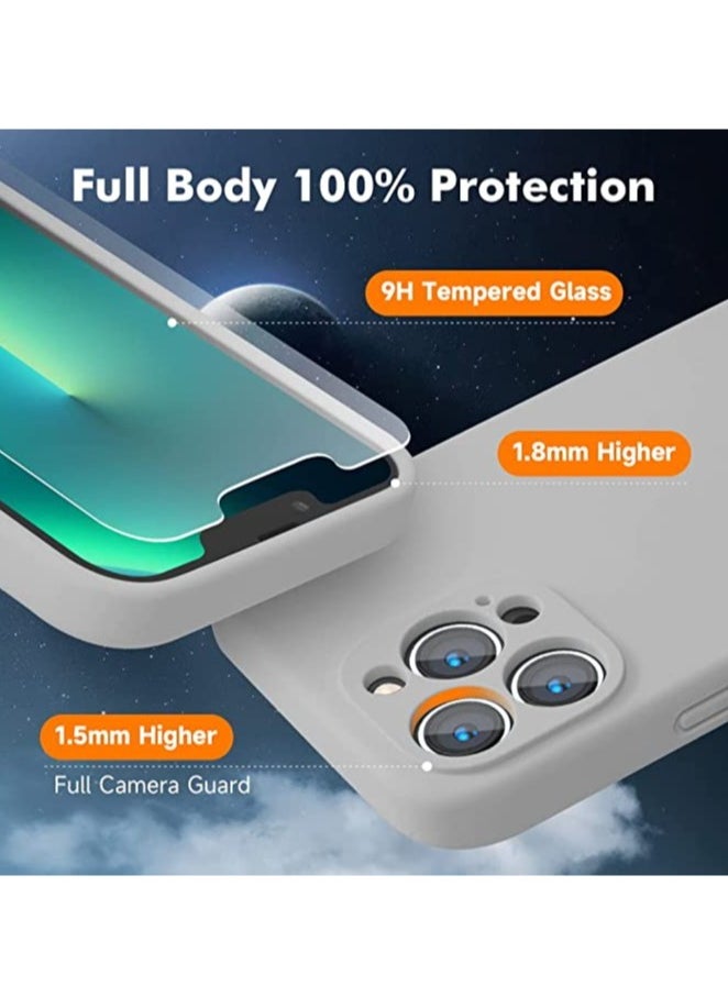 ELTRAZONE - iPhone 14 Pro Max + 2 Pack Tempered Glass Screen Protector Magsafe Case Silicone Phone Case with Microfiber Lining for iPhone 14 Pro Max 6.7 inch 2022,Grey - Image 1