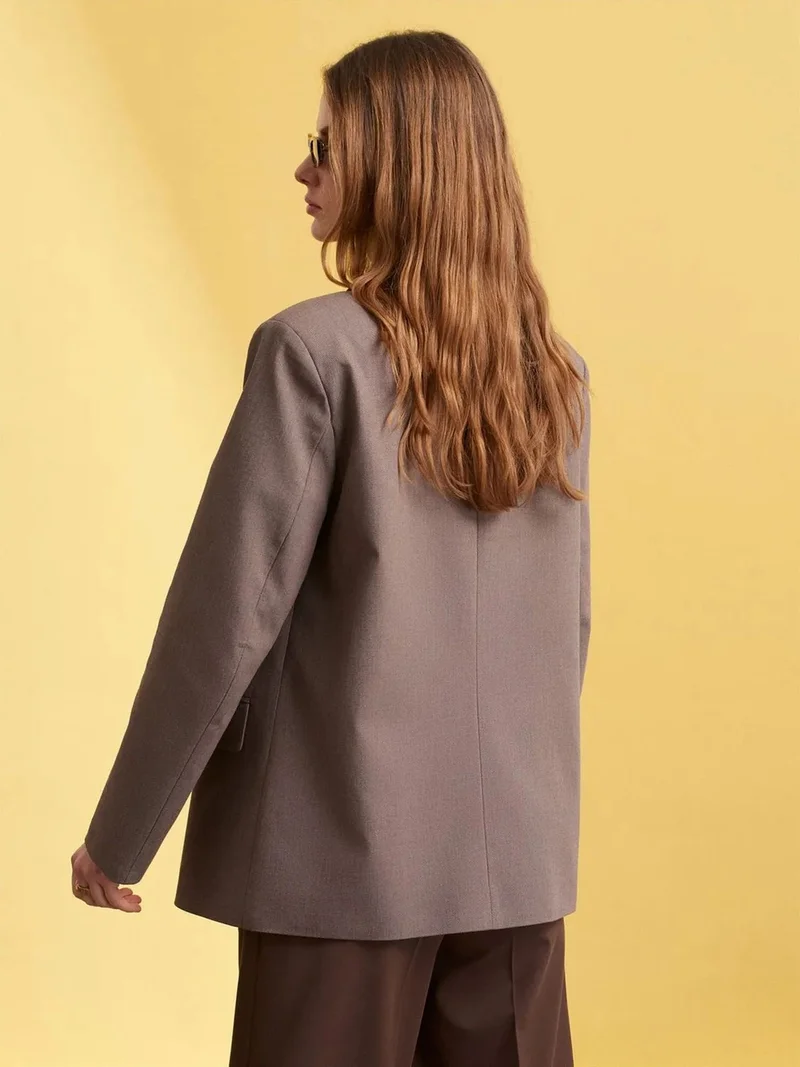 ديلفين DILVIN Oversized Cotton Poplin Blazer Jacket