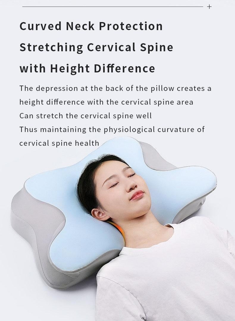 فراشة على شكل وسادة الرقبة لتخفيف آلام الكتف والرقبة ، رغوة الذاكرة وسادة الرقبة ، مريح العظام وسادة دعم الرقبة ، النوم البطني الجانبي ، قابل للغسل كم - Image 3