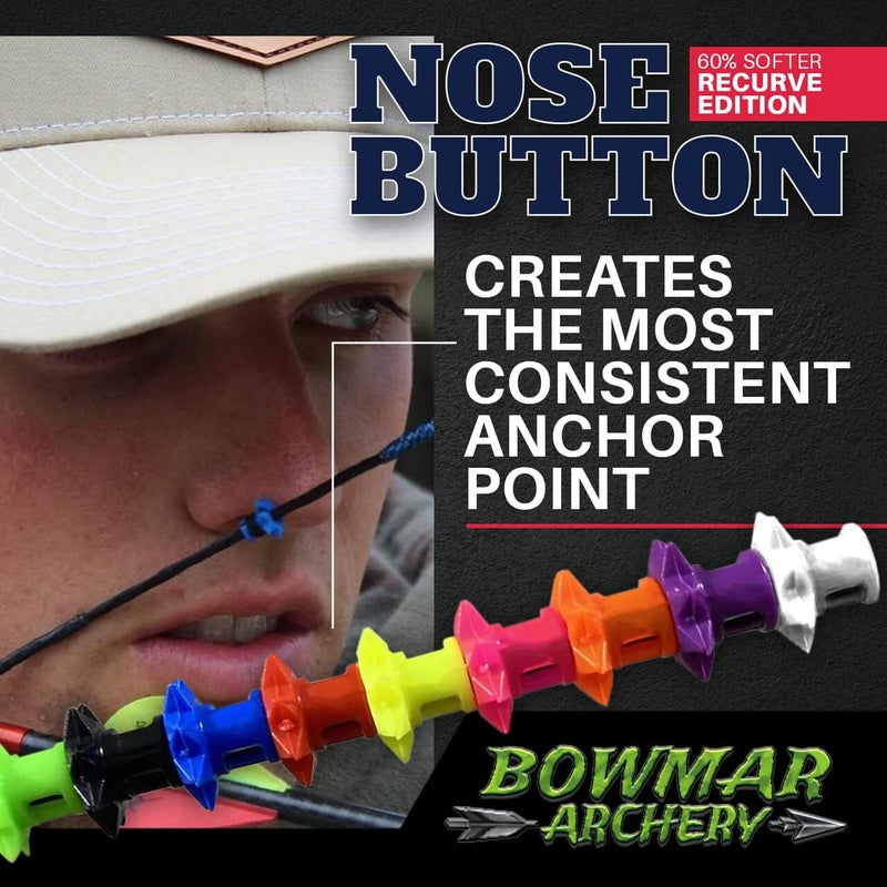 Bowmar Archery Nose Button Recurve Edition, Extremely Light Weight, Creates Consistent Anchor Point, Two Sizes Included - Image 4