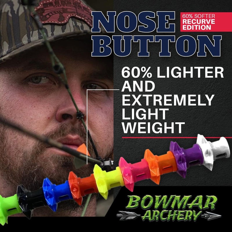 Bowmar Archery Nose Button Recurve Edition, Extremely Light Weight, Creates Consistent Anchor Point, Two Sizes Included - Image 5