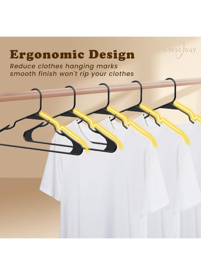 HOUSE DAY Black Plastic Hangers 20 Pack - Image 2