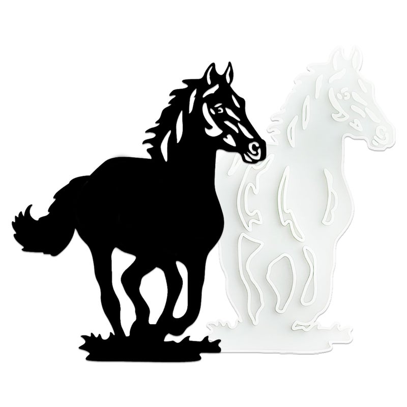 Horse Resin Silicone Mold Run to The Right Epoxy Casting Mold for Wall Hanging Decoration Shape Door Home Office Wall Pendant DIY Handmade Art Gift