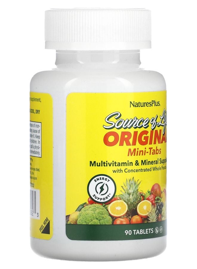 NaturesPlus Source of Life Original Mini-Tabs Multi-Vitamin & Mineral Supplement with Concentrated Whole Food  90 Tablets - Image 2
