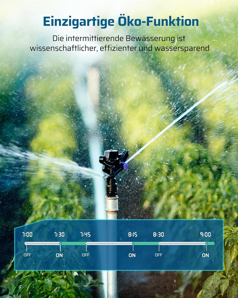 DEWENWILS Irrigation Computer with 2 Independent Outputs, Watering Timer for Garden, Weekdays Programmable, 4 Irrigation Per Output Per Day, Waterproof, CE Certified - Image 5