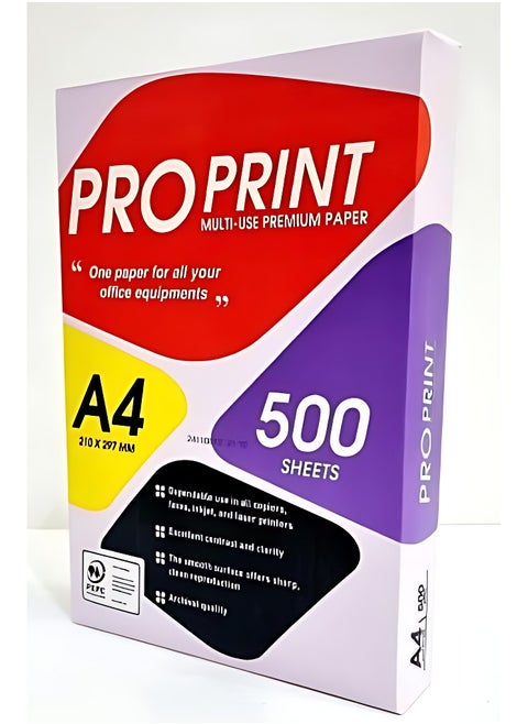 Pro Print A4 Multi Use Premium Paper 80GSM 210x297mm Box Of 5 Ream