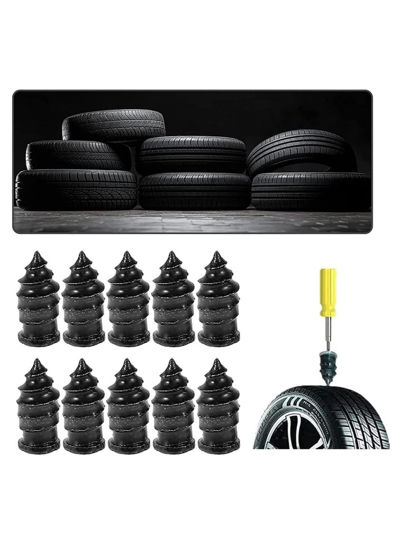 Generic 10PCS Tire Repair Rubber Nail, Vacuum Tire Repair Kits Spiral Rubber Nails, Tire Screw Plug Fast Tool Self Service Tire Repair Nail for car, Motorcycle, Truck, Tractor Tire Puncture Repair  - Image 1