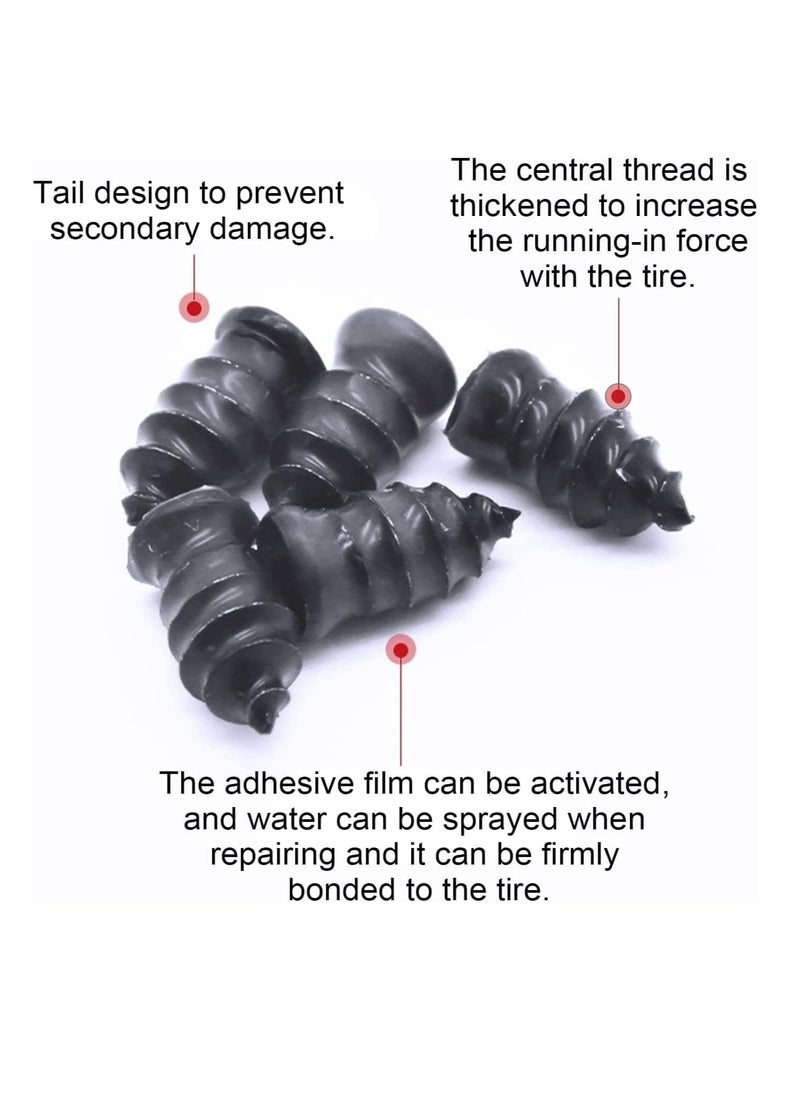 Generic 10PCS Tire Repair Rubber Nail, Vacuum Tire Repair Kits Spiral Rubber Nails, Tire Screw Plug Fast Tool Self Service Tire Repair Nail for car, Motorcycle, Truck, Tractor Tire Puncture Repair  - Image 3
