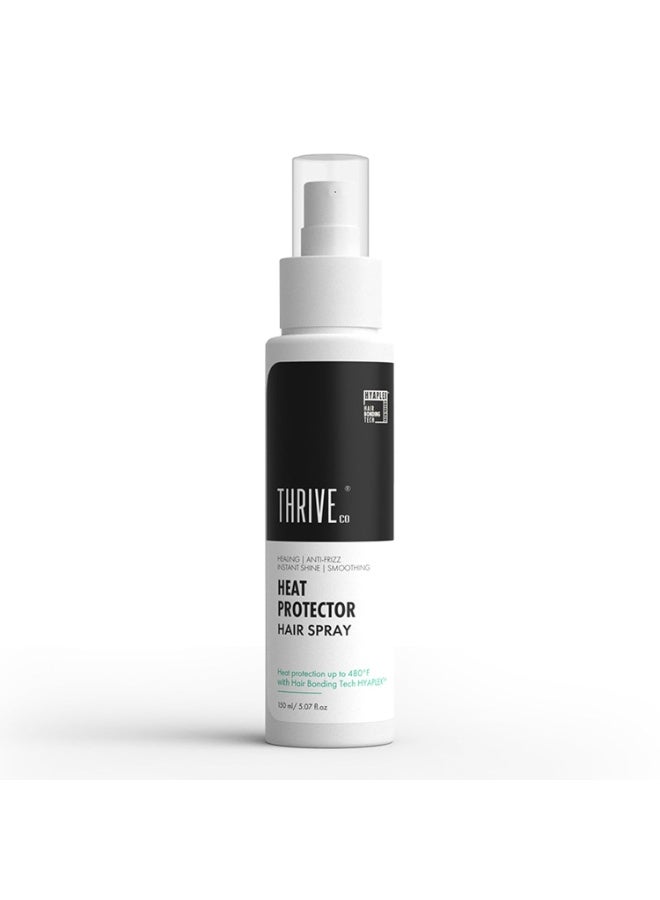 ThriveCo Pro Hair Styling Kit - HEAT PROTECTOR HAIR SPRAY (150ml) + Frizz Tamer Smoothing Hair oil Serum 30ml  | 12+ HOURS SHINE | Instantly Reduces Frizz & Flyaways - Image 2