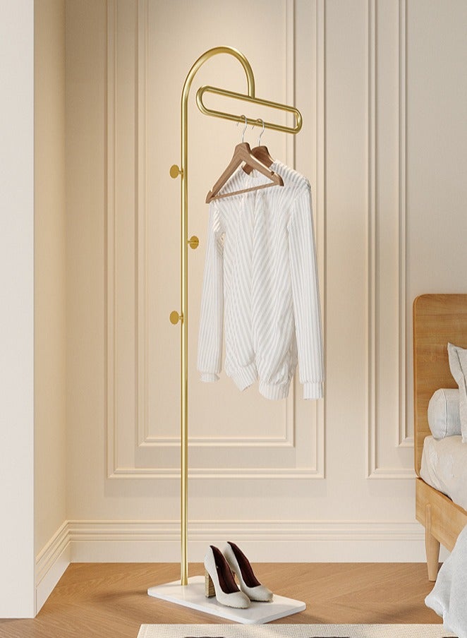 شو وو رف ملابس معدني بسيط، رف معاطف مدمج قائم على الأرض، رف معاطف معلق منزلي، رف ملابس متحرك لتعليق الملابس والمعاطف والتنانير - Image 1