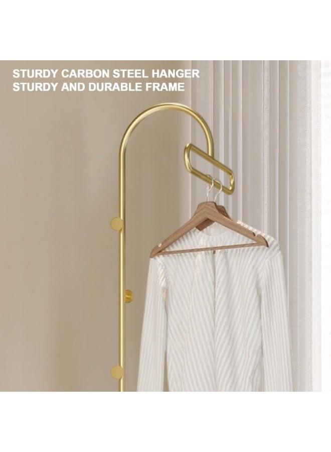 شو وو رف ملابس معدني بسيط، رف معاطف مدمج قائم على الأرض، رف معاطف معلق منزلي، رف ملابس متحرك لتعليق الملابس والمعاطف والتنانير - Image 4