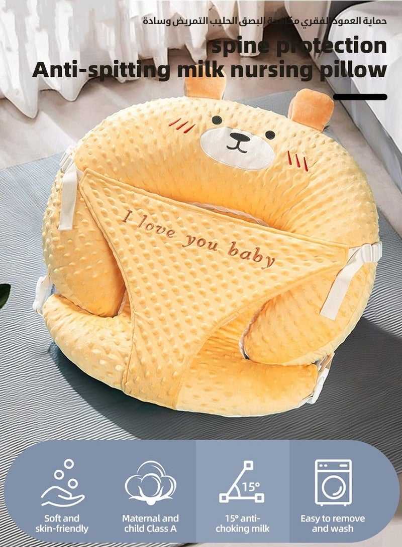 MIXDE Baby Nursing Pillow, Infant Feeding Pillow for Breastfeeding u0026 Bottle Feeding, Newborn Incline Pillow with Anti-Spill Design, Comfortable Feeding Support for Toddlers u0026 Sitting Support for M - Image 2