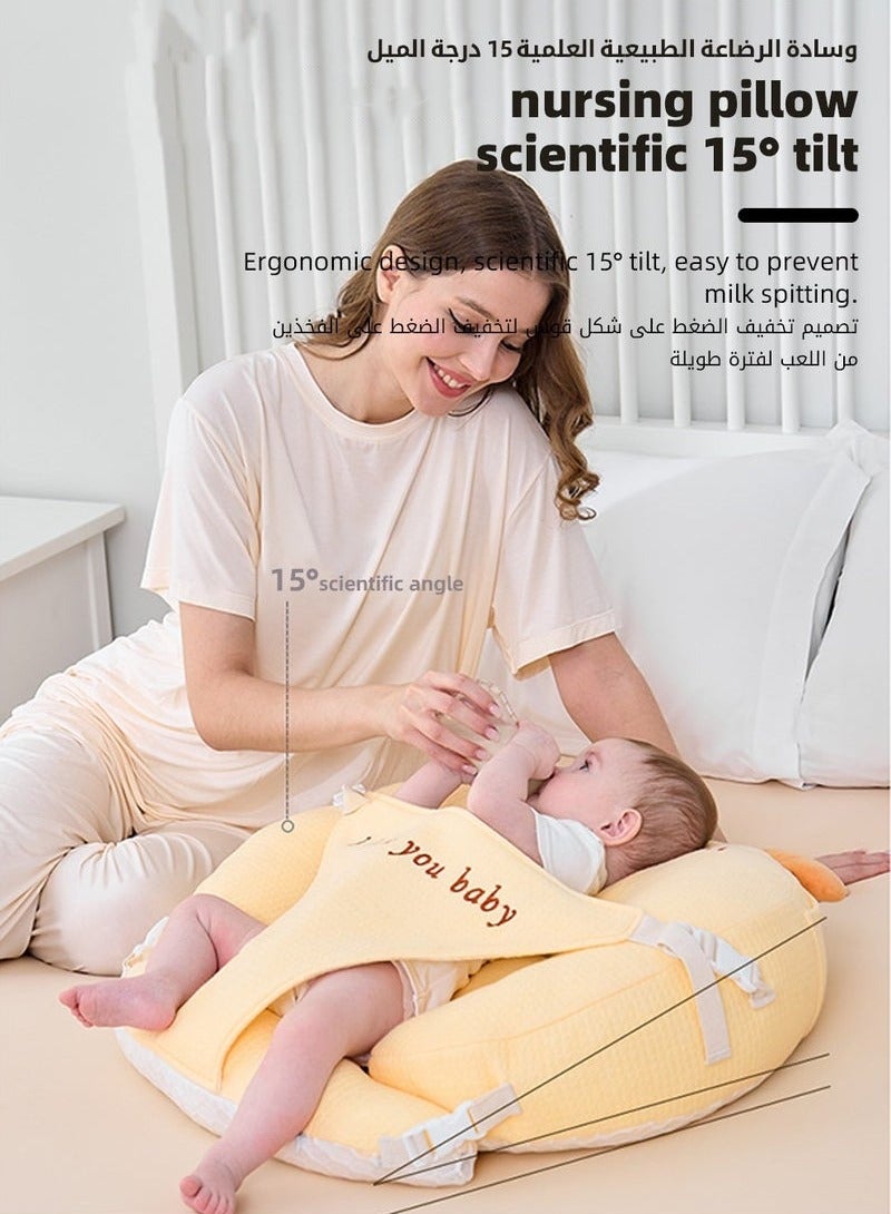 MIXDE Baby Nursing Pillow, Infant Feeding Pillow for Breastfeeding u0026 Bottle Feeding, Newborn Incline Pillow with Anti-Spill Design, Comfortable Feeding Support for Toddlers u0026 Sitting Support for M - Image 3