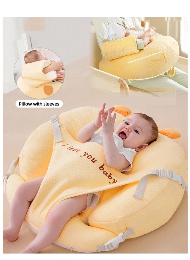 MIXDE Baby Nursing Pillow, Infant Feeding Pillow for Breastfeeding u0026 Bottle Feeding, Newborn Incline Pillow with Anti-Spill Design, Comfortable Feeding Support for Toddlers u0026 Sitting Support for M - Image 1