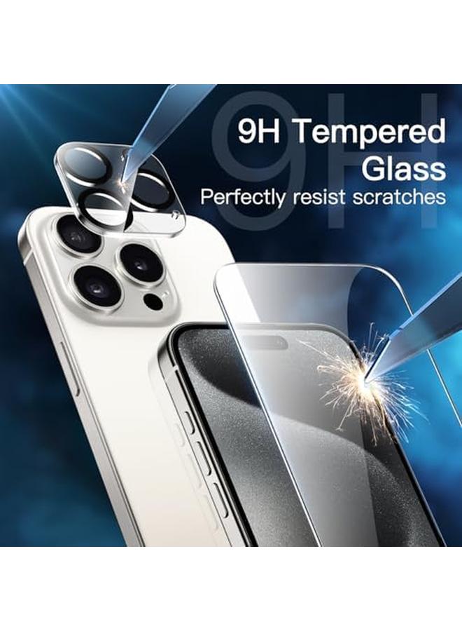 Jetech 5 In 1 Matte Case For Iphone 15 Pro Max 6.7 Inch With 2 Pack Each Tempered Glass Screen Protector And Camera Lens Protector Translucent Back Shockproof Phone Cover White - Image 5