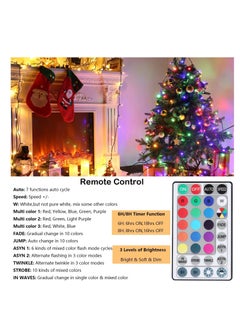 Generic Halloween Lights Rgb Christmas Lights 66Ft 200 LED Color Changing Light With Remote Dimmable Christmas Lights Outdoor Indoor Waterproof Indoor Wedding Party Decorations  - Image 1