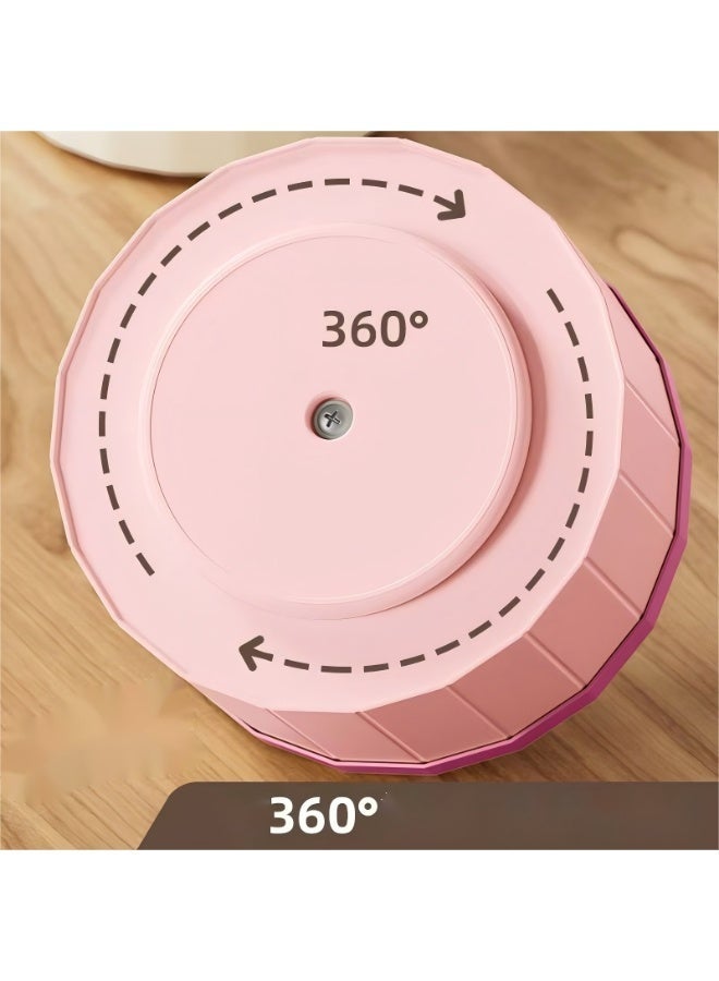 Pen Holder for Desk, Storage Function，360°Rotating Pencil Pen Holder,Pen Organizer with 6 Slots, Large-capacity Desk Organizer,Office, School, Home Use (Pink) - Image 3