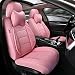 TIEHESYT Pink Car Seat Covers Front Pair Breathable Leather Automotive Front Seat Covers Headrest for Comfortable Driving Universal Auto Interior Fit for Most Kinds of Vehicles - Image 2