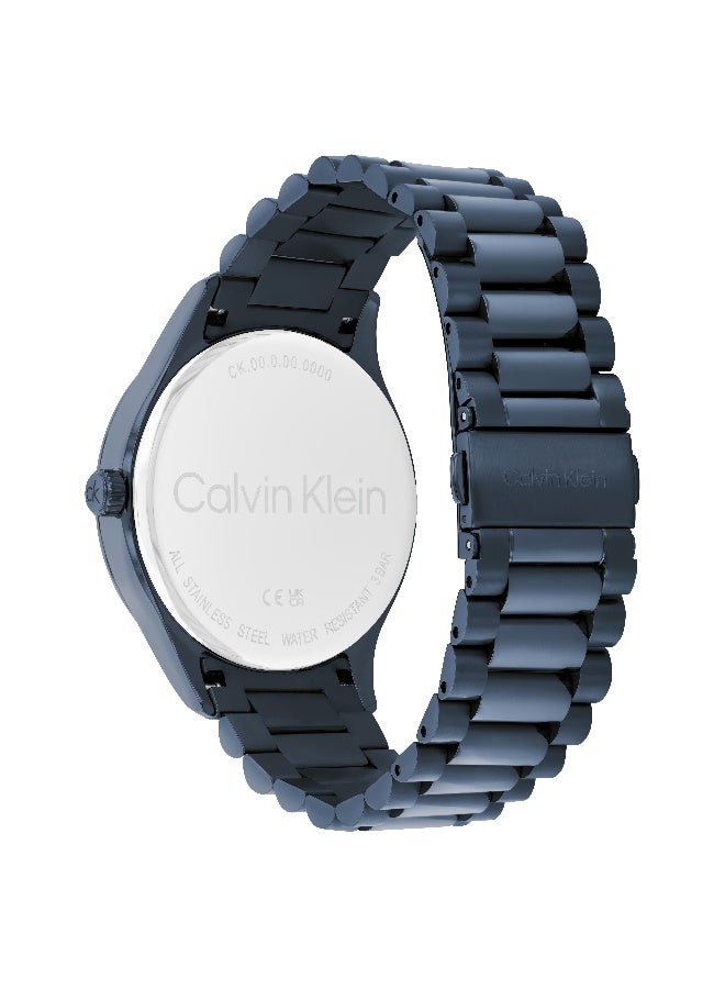 CALVIN KLEIN ROUND ANALOG UNISEX'S BLUE CASE WATCH - 25300026 - Image 4