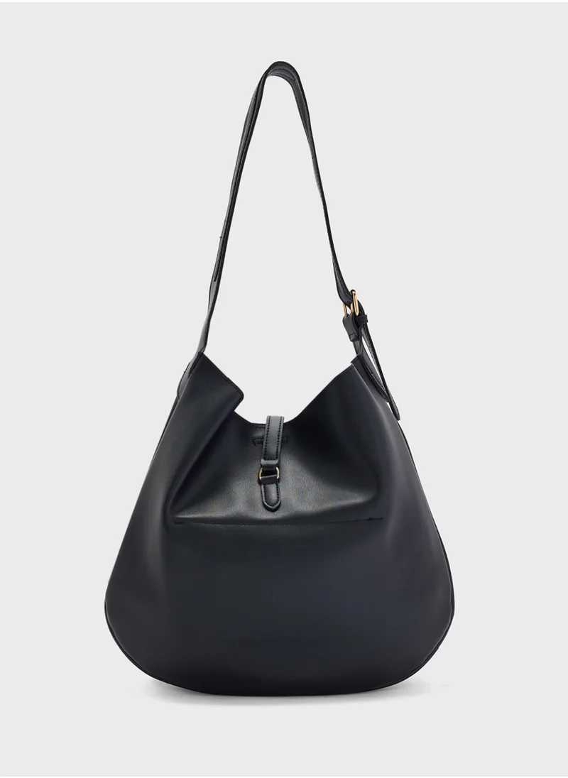 ايلا Metal Trim Detail Large Hobo Bag