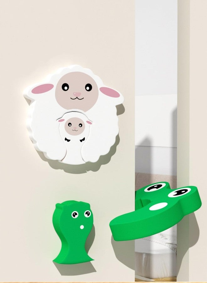 Potency واقي مقابض الأبواب على شكل حيوانات مصنوع من إسفنج EVA عالي الجودة، وواقي للأصابع من الانحشار للأطفال، متعدد الألوان (B-AB متعدد الألوان، عبوة من 4 قطع) - Image 4