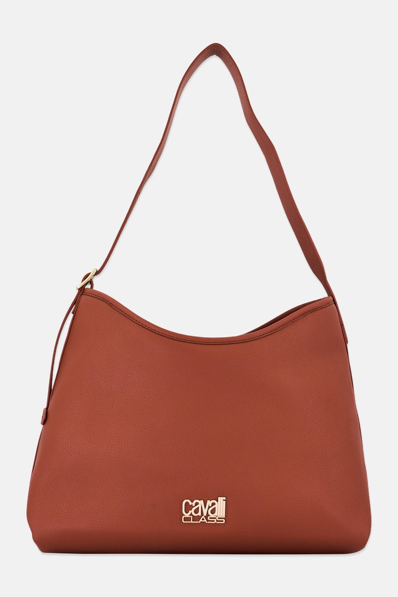 Cavalli Class Women Brand Logo Tote Bag, Brown  - Image 1