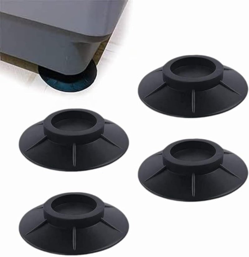 Fadbuds Pack of 4 Vibration Damper Washing Machine, Universal Anti-Vibration Mat, Washing Machine, Non-Slip Foot Pads, Vibration Damper Non-Slip Vibration Damper for Washing Machines and Dryers (Black) - Image 1