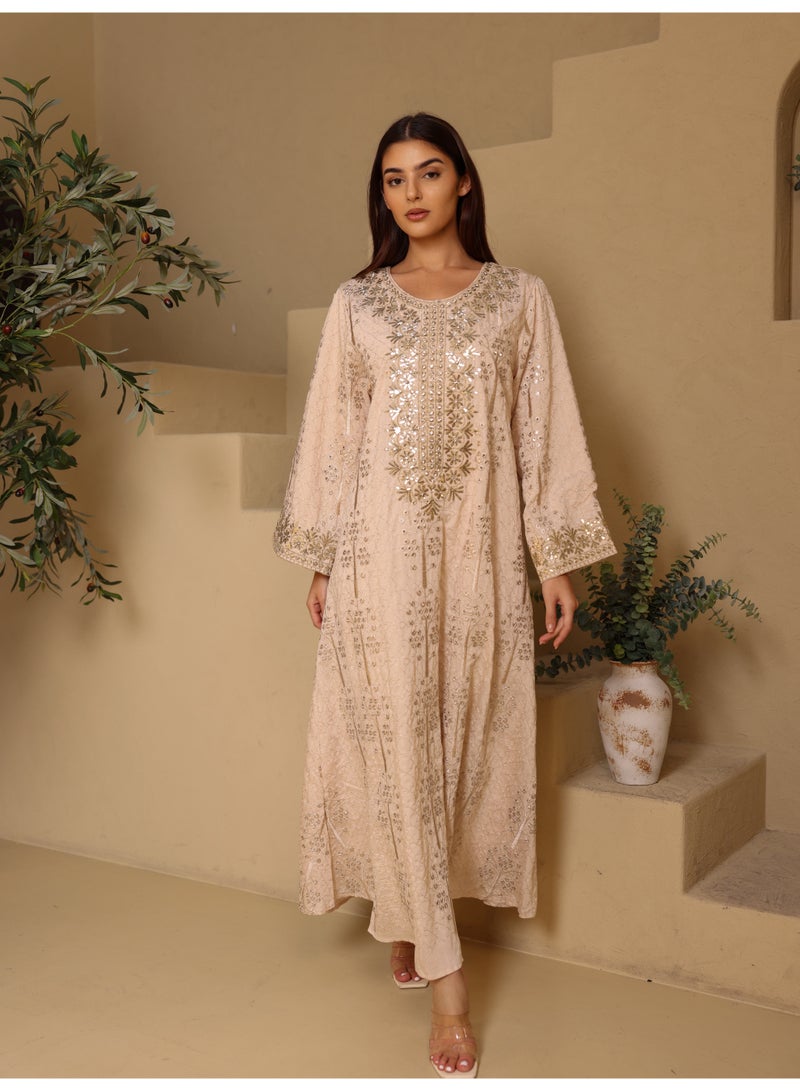 IKKXA Jalabiya Ikkxa Widad IK1080 Beige - Image 1