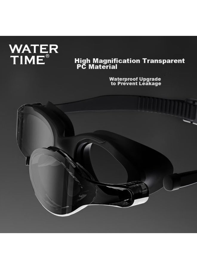 Watertime/shuichuan Swimming Goggles, Nearsighted Waterproof Anti-fog Large Frame Swimming Gl With Prescription For Men And Women, Black 600 - Image 3