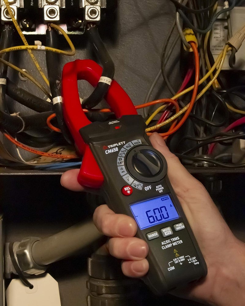 Triplett Triplett CM650 True RMS 6000 Count 600A ACDC Clamp Meter with Inrush  - Image 5
