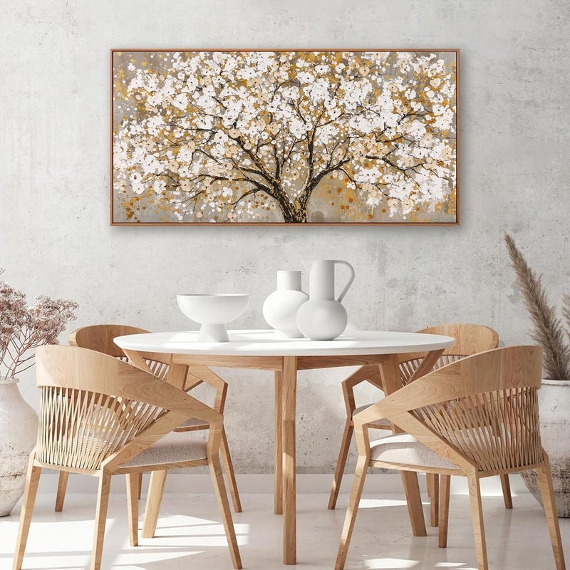 EMODA ALAYRA Gold Tree of Life Wall Art with Outer Frame, Large Abstract Nature Canvas Wall Painting for Living Room, Bedroom & Office, Modern Framed Wall Decor, 60 x 120 cm - Image 4