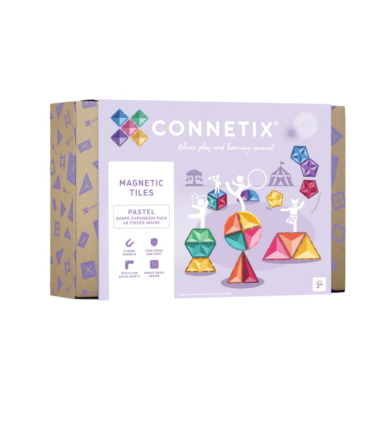 CONNETIX Pastel Shape Expansion Pack, 48 Pieces - Image 1