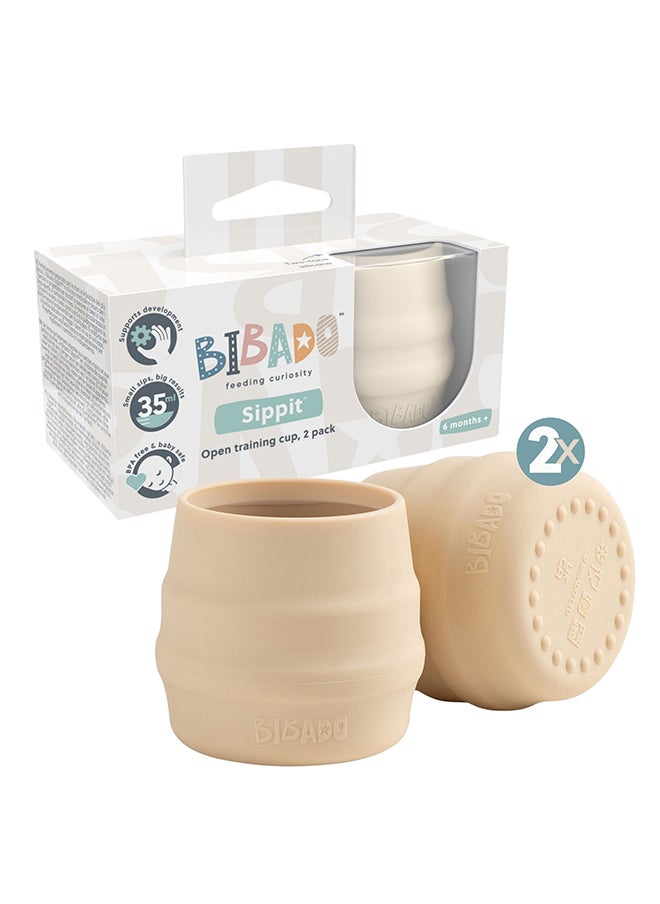 bibado - Sippit™ Silicone Trainer Cup 2-Pack, Suitable For 4 Months+, Transition To Open-Cup Drinking - Fawn - Image 1