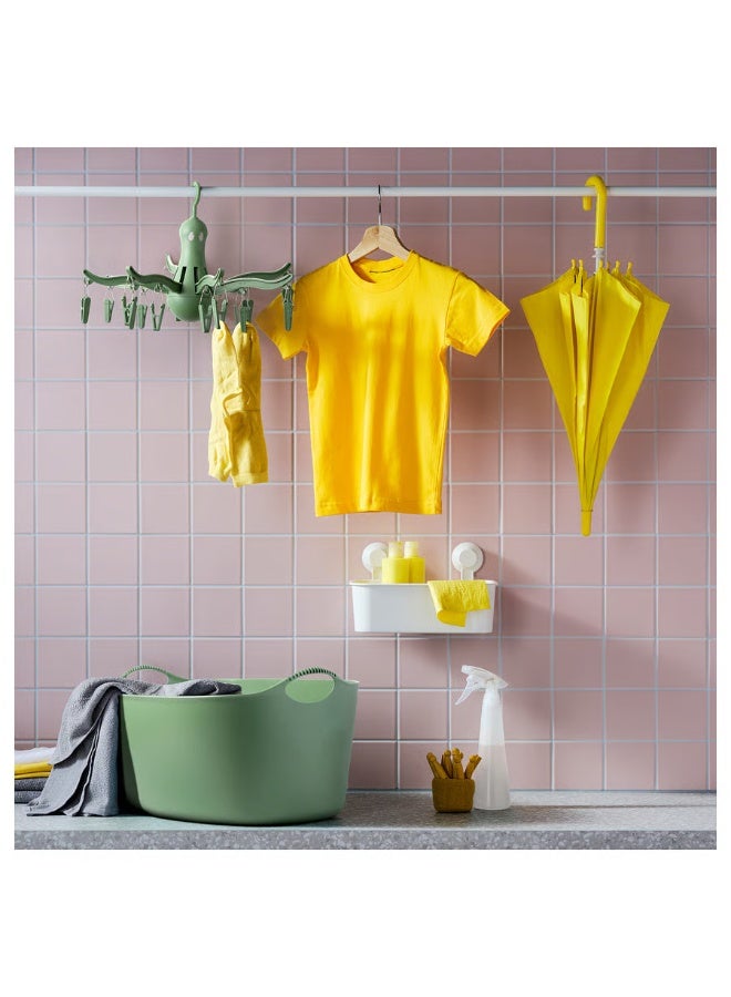 IKEA (IKEA) مجفف تعليقي PRESSA من إيكيا – شكل أخطبوط قابل للطي بملقط 16 قطعة – أخضر – مثالي للجوارب والملابس الصغيرة - Image 3