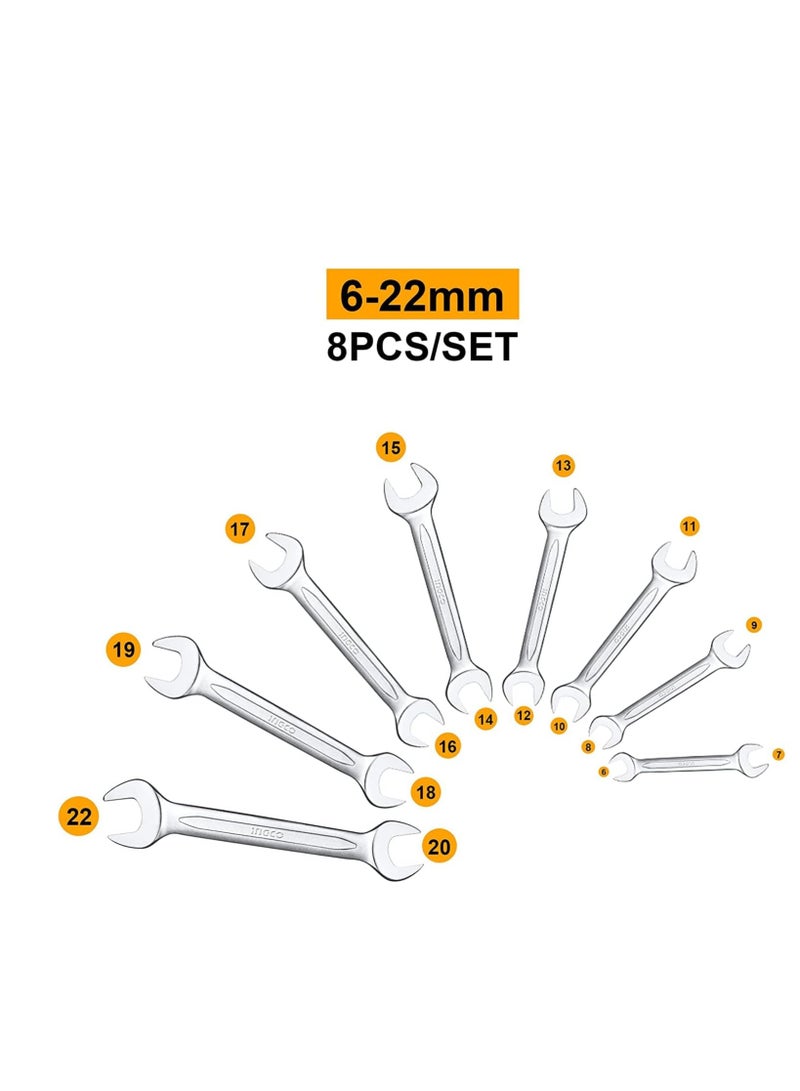 INGCO INGCO 8Pcs Double open end spanner set - HKSPA2088  - Image 2
