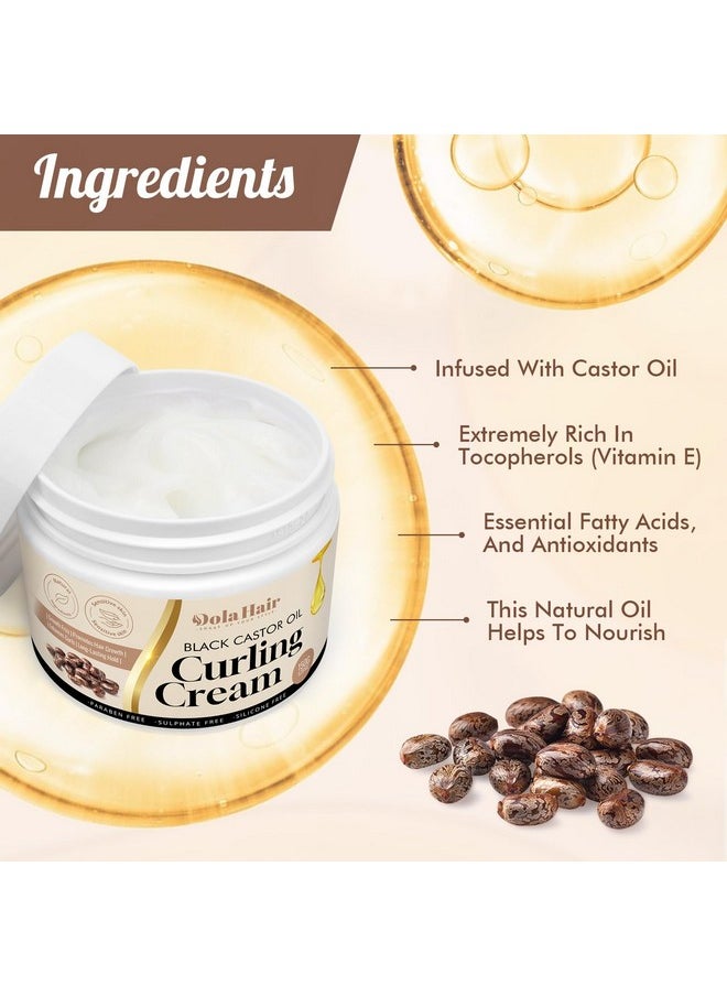 Dolahair Castor Oil Curling Cream For Curly Hair Wavy Hair Curl Defining Cream Curly Hair Products For Women Hair Cream For Curly Hair Bounce Curl Enhancer Styling Procucts  - Image 1