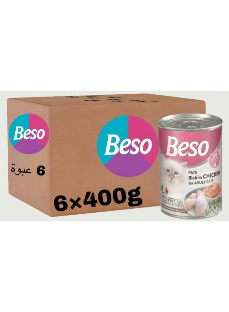 Beso Pate Chicken Canned Food for Kittens 6 x 400 grams - Image 2