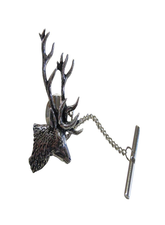 Kiola Designs Side Facing Stag Deer Head Tie Tack - Image 1