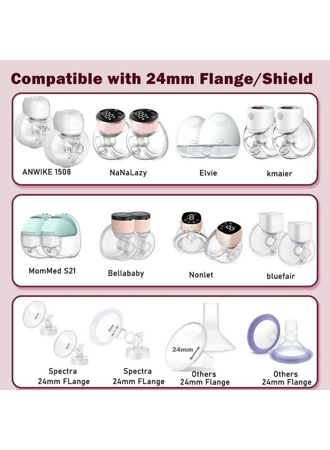 ايفارونال حشوة شفة IVARONAL قطعتان مقاس 15 مم متوافقة مع مضخة الثدي Momcozy M9/M6/M5/S12 Pro/S9 Pro/S12/S9، Spectra/Medela/Elvie/Bellababy/TSRETE/AWESMOM/Lansinoh 24 مم دروع/شفاه - Image 3