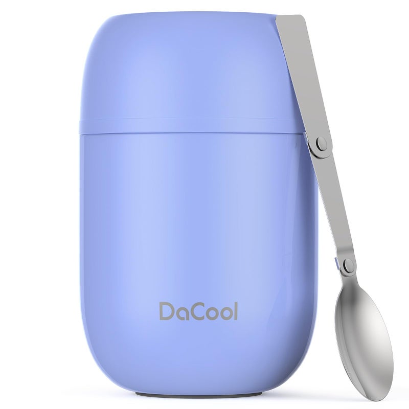 DaCool Food Thermo for Hot Food Stainless Vacuum Insulated Food Jar 16 Ounce Lunch Thermo for Hot Food Insulated Lunch Container Bneto for Cold Food for School Work Picnic Outdoors, Macaron-Purple - Image 1